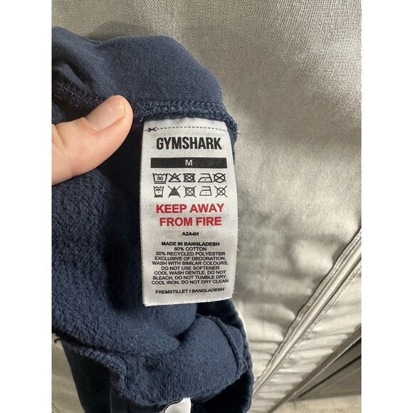 Gymshark Training Joggers Navy Blue Womens French Terry Pockets Medium Athletic - Picture 7 of 7